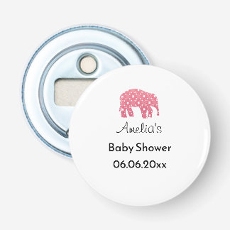 Abrebotellas Chica Elefante Rosa Personalizado Baby Shower