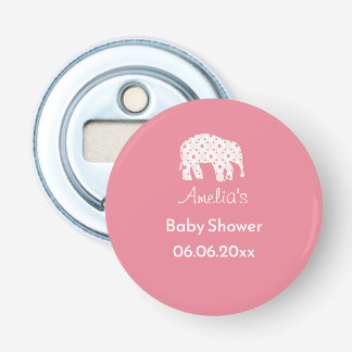 Abrebotellas Chica Elefante Rosa Personalizado Baby Shower