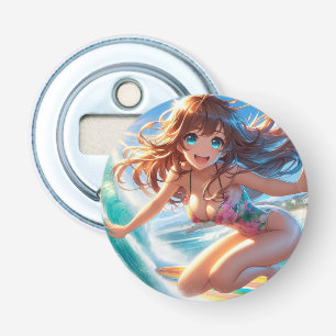 Abrebotellas Chica surfista de anime costero/nautico/tropical