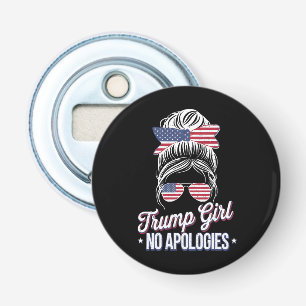 Abrebotellas Chica Trump Sin Disculpas Moño Desordenado Retro V