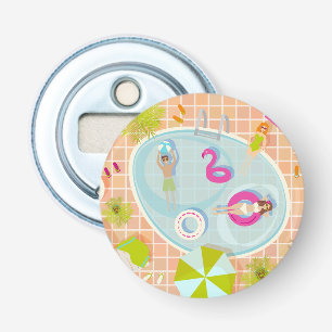 Abrebotellas Chicas de bikini y chicos jugando al billar