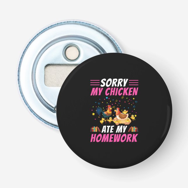 Abrebotellas Chicken Lover | Mi pollo comió mi hogar (Anverso)