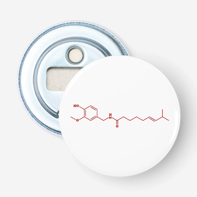 Abrebotellas Chili Capsaicin Fórmula Química Molecular (Anverso)