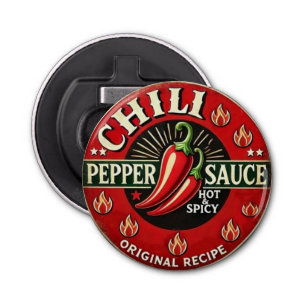 Abrebotellas Chili Pepper Sauce Metal Wall design Sign