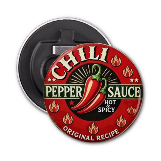 Abrebotellas Chili Pepper Sauce Metal Wall design Sign (Anverso)