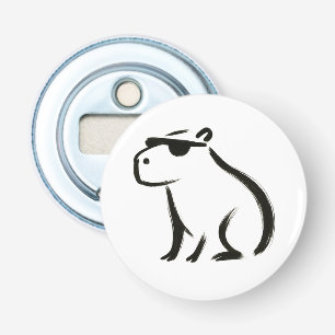 Abrebotellas Chill Capybara - Diseño de pincel de tinta en