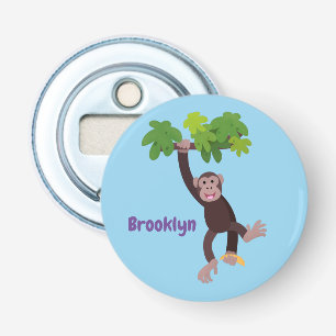 Abrebotellas Chimpancé lindo en personalizado colgante de la ju