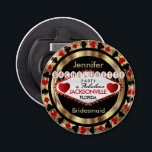 Abrebotellas Chip de Las Vegas Poker - Bachelorette Party<br><div class="desc">Abridor de frascos listo para su personalización. Hace un gran regalo de fiesta para su dama de honor, sirvienta, etc... Listo para tener el tiempo de su vida, celebrar con este exclusivo diseño temático fiesta de Las Vegas. Haz recuerdos en tu Bachelorette que durarán para siempre... . sólo personalizar con...</div>