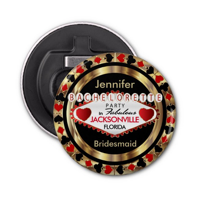 Abrebotellas Chip de Las Vegas Poker - Bachelorette Party (Anverso)