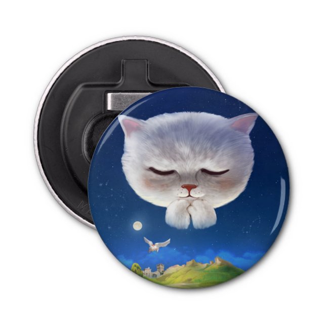Abrebotellas Cielo nocturno soñado con gato (Anverso)