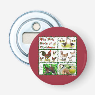 Abrebotellas Cinco pájaros de Navidades