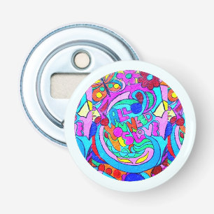 Abrebotellas circulo de amor hippie groovy