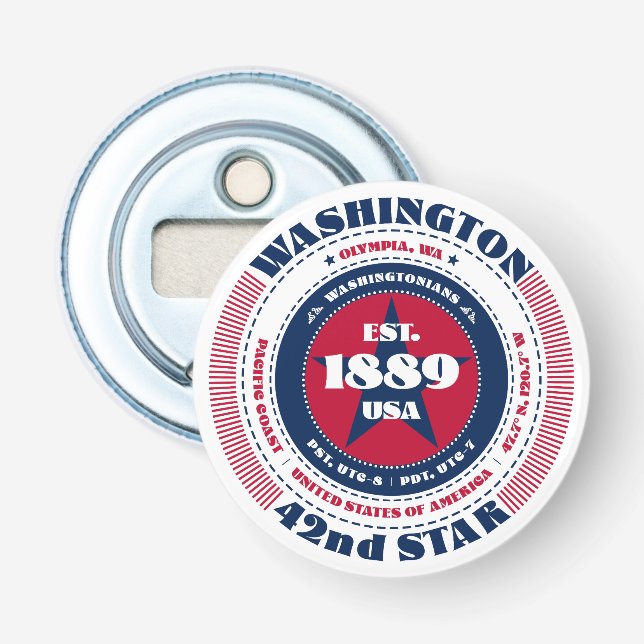 Abrebotellas Círculo de información del estado de Washington (Anverso)