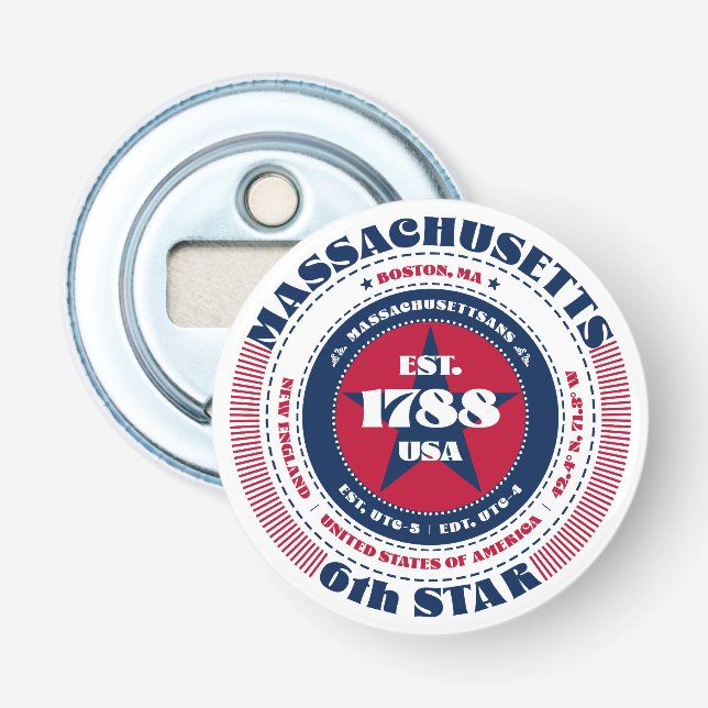 Abrebotellas Círculo de información estatal de Massachusetts (Anverso)