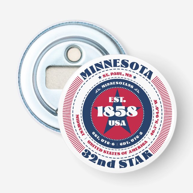 Abrebotellas Círculo de información estatal de Minnesota (Anverso)