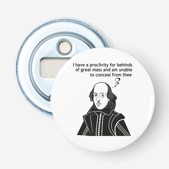 Abrebotellas Cita divertida de Shakespeare (Anverso)