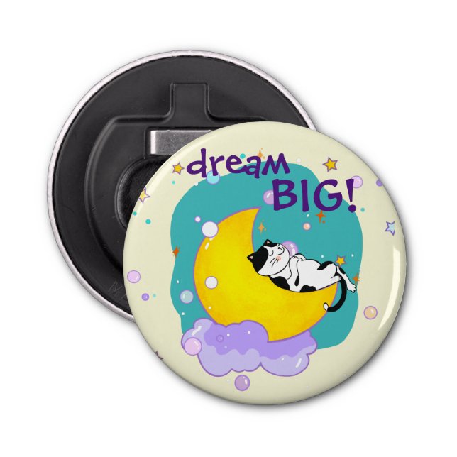 Abrebotellas Cita Inspiradora "Dream Big" En Moon (Anverso)