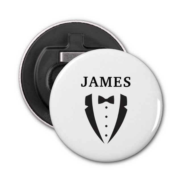 Abrebotellas Clásico Groomsman Bow Tie Tuxedo (Anverso)