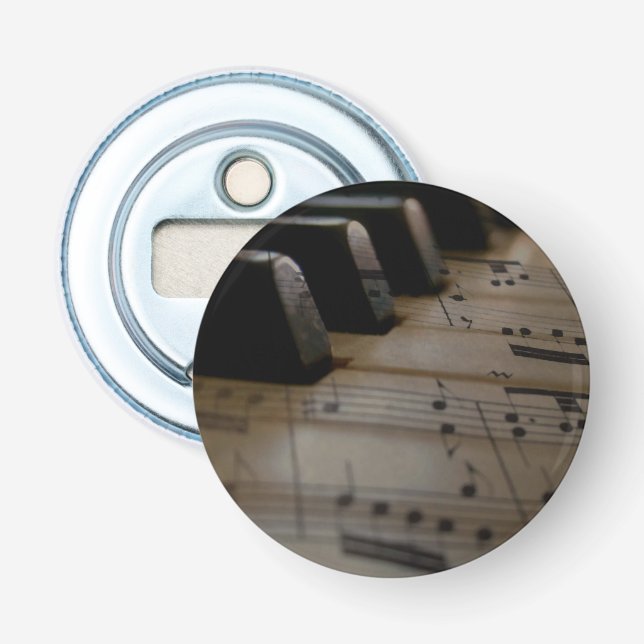 Abrebotellas Claves de piano de música antigua (Anverso)