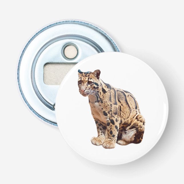 Abrebotellas clouded leopard photograph jungle big cat animal   (Anverso)
