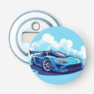 Abrebotellas Coche Deportivo Azul Bajo Cielo Despejado