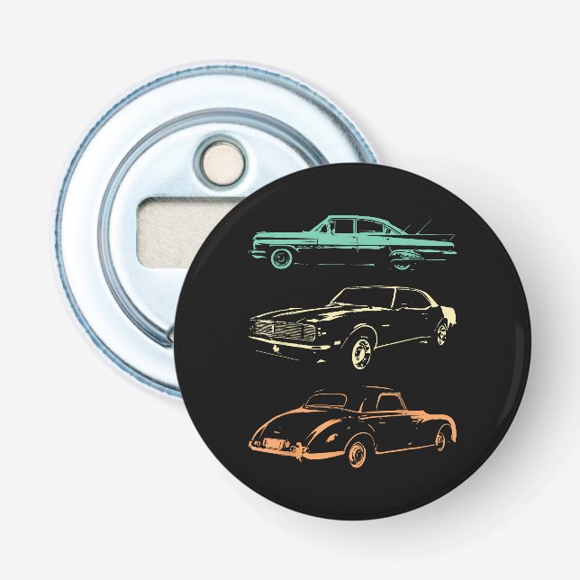Abrebotellas Coches de época - Retro gráfico de 80 y 90 (Anverso)
