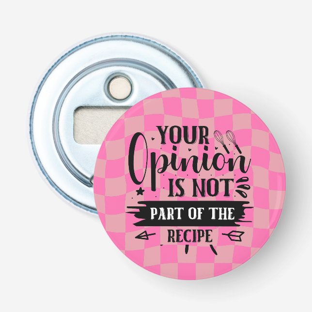 Abrebotellas Cocina rosa retro divertida diciendo (Anverso)