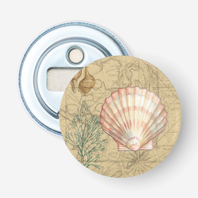 Abrebotellas Collage de mapas costeros (Anverso)