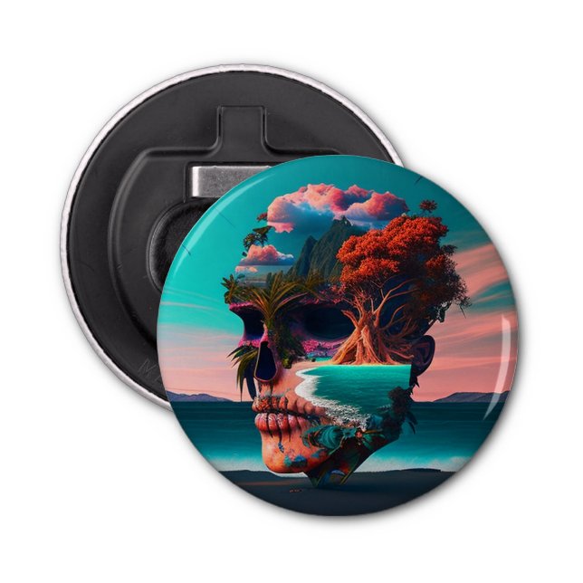 Abrebotellas Colored skull head (Anverso)