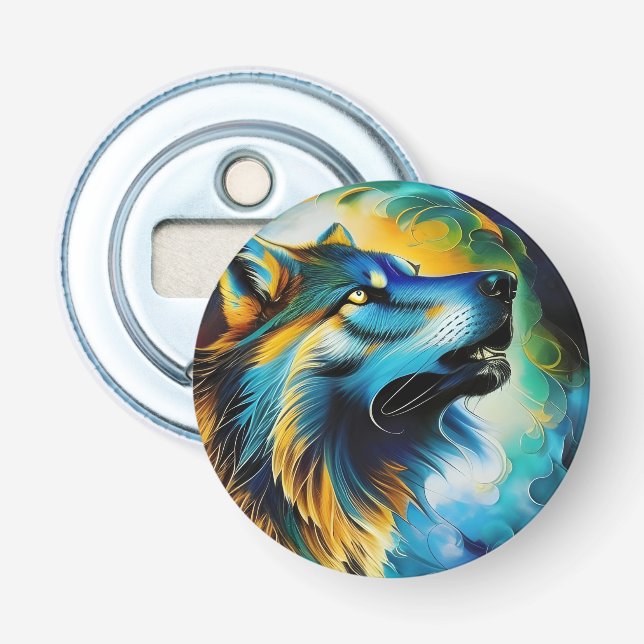 Abrebotellas Colorful Wolf Howl (Anverso)