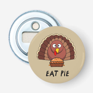 Abrebotellas Comer Pie Con La Turquía Del Día De Gracias