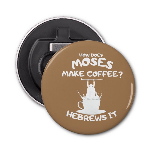 Abrebotellas ¿Cómo Hace Moses Café? Hebreo It Mug (Anverso)