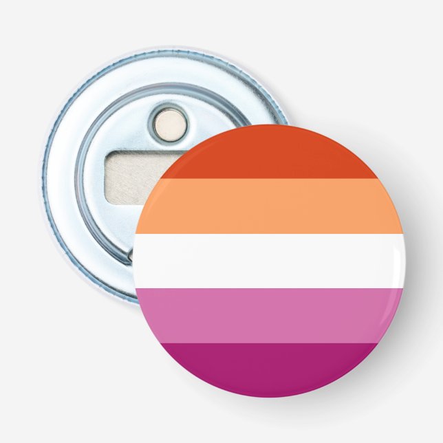 Abrebotellas con bandera lésbica LGBT (Anverso)