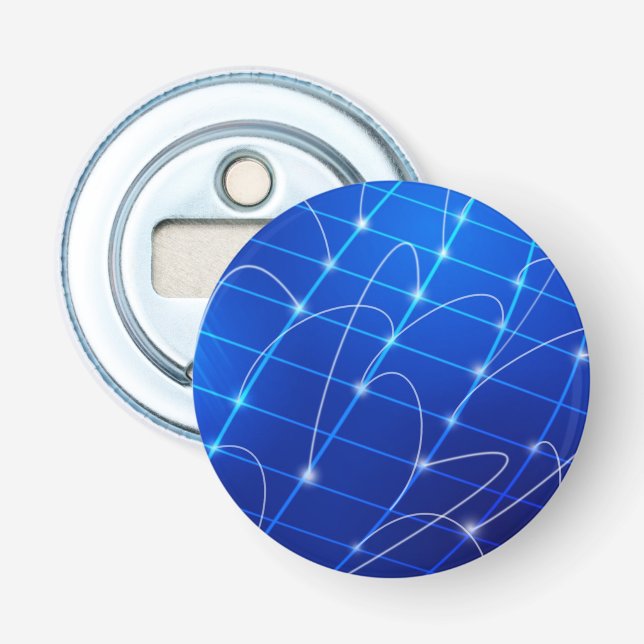 Abrebotellas Conexiones de red azul y blanco (Anverso)