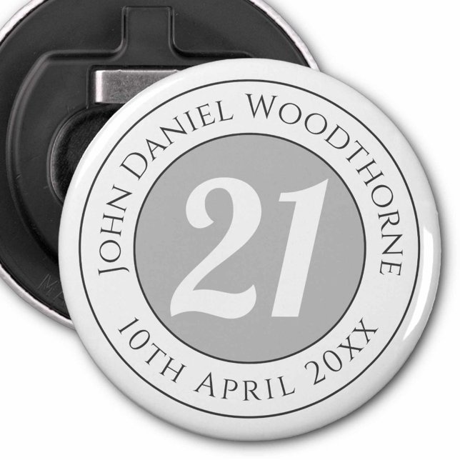 Abrebotellas Conmemoración de cumpleaños con nombre, edad y fec (Subido por el creador)