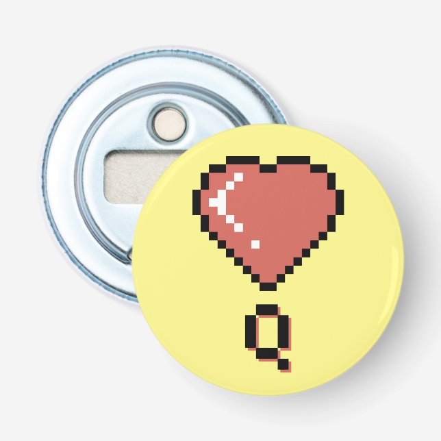 Abrebotellas contorno negro de la reina del corazón (Anverso)