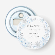 Copo de Nieve Floral Azul Plateado Boda de Inviern