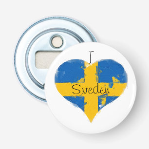 Abrebotellas Corazón Bandera sueca de Suecia