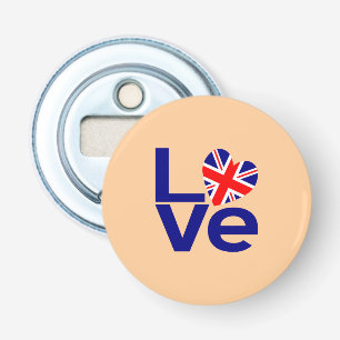 Abrebotellas Corazón de la Bandera del Reino Unido Amor Azul Br