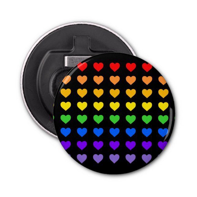 Abrebotellas Corazones arcoiris (Anverso)