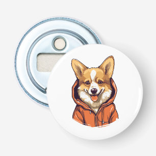 Abrebotellas Corgi Divertido con Sudadera