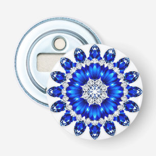Abrebotellas Corona elegante adornada con flores azules