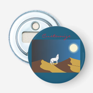 Abrebotellas Coyote del desierto que grita la Luna Llena