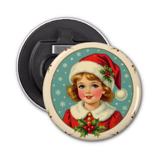 Abrebotellas Cozy Christmas Victorian Cute Girl