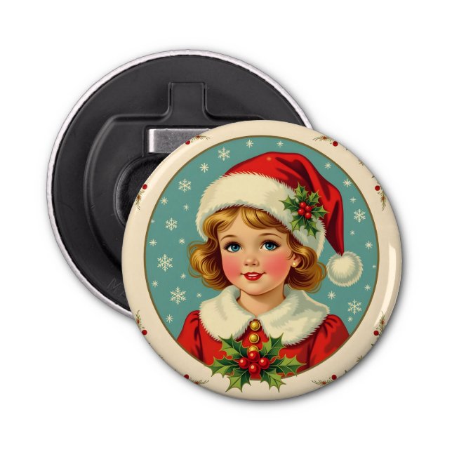 Abrebotellas Cozy Christmas Victorian Cute Girl (Anverso)