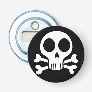 Abrebotellas cráneo espeluznante sobre un fondo negro