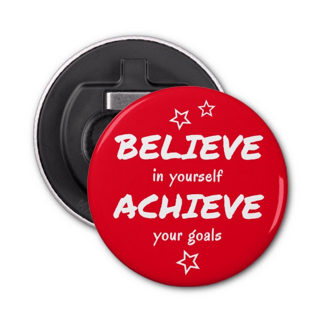 Abrebotellas Creer alcanzar el rojo motivacional (Anverso)