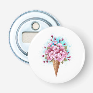 Abrebotellas Crema rosa de hielo Sakura Waffle Cone