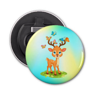 Abrebotellas Cría de ciervos con mariposas