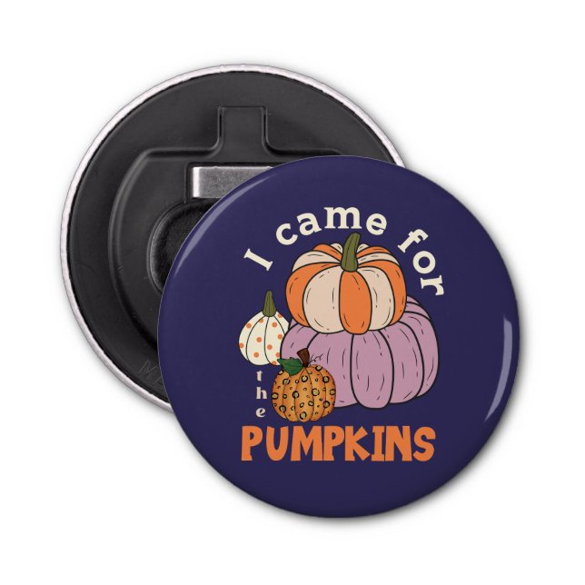 Abrebotellas Cuatro calabazas divertidas caen (Anverso)